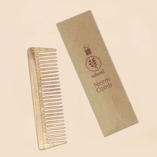 Handmade Neem Wood Comb (Wider teeth)