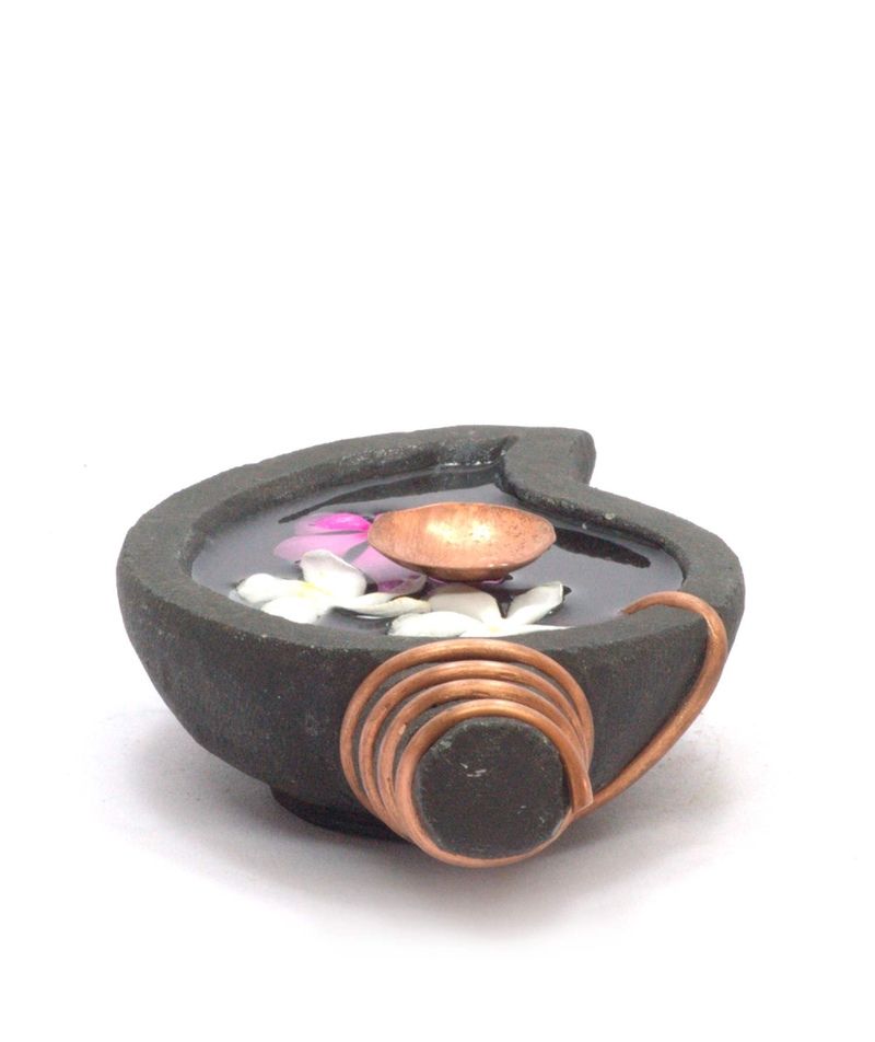 Handcrafted Stone Uruli - Shell with Copper Lamp