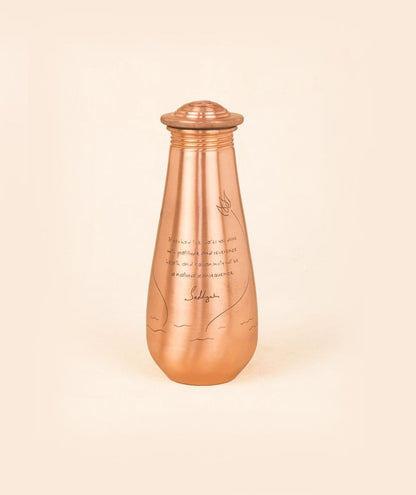 Small Copper Water Bottle With Sadhguru Quote, 500ml