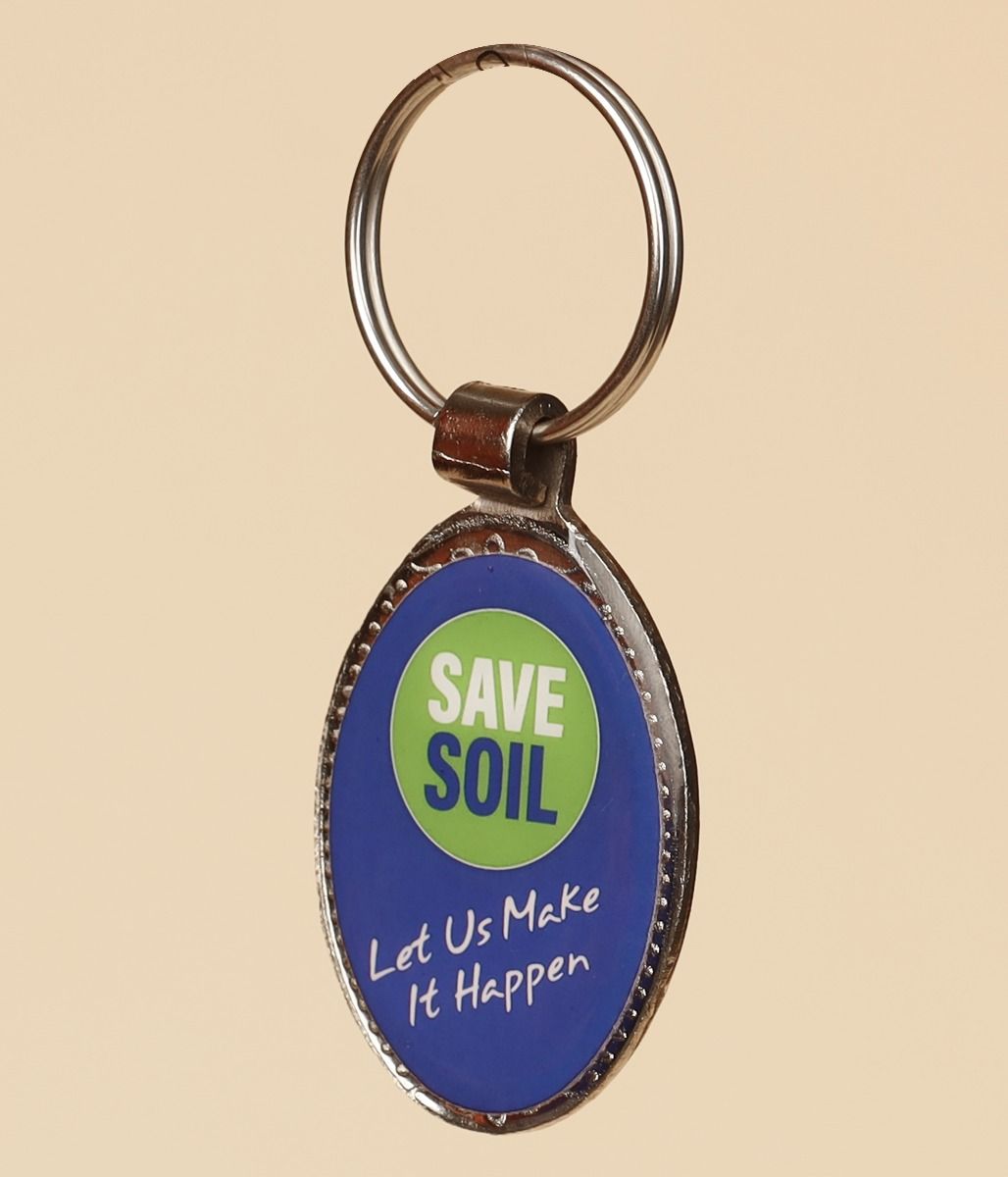 Save Soil Oval Key Chain