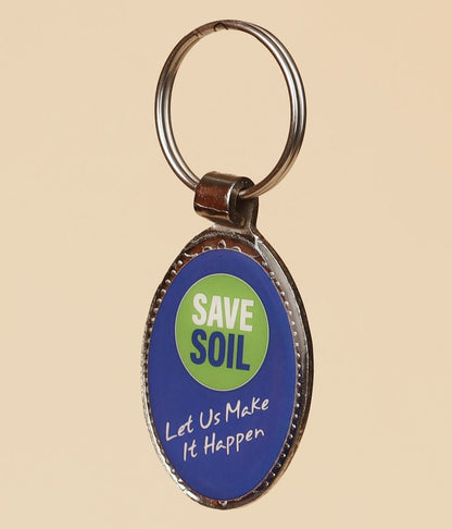 Save Soil Oval Key Chain