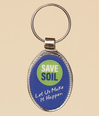 Save Soil Oval Key Chain