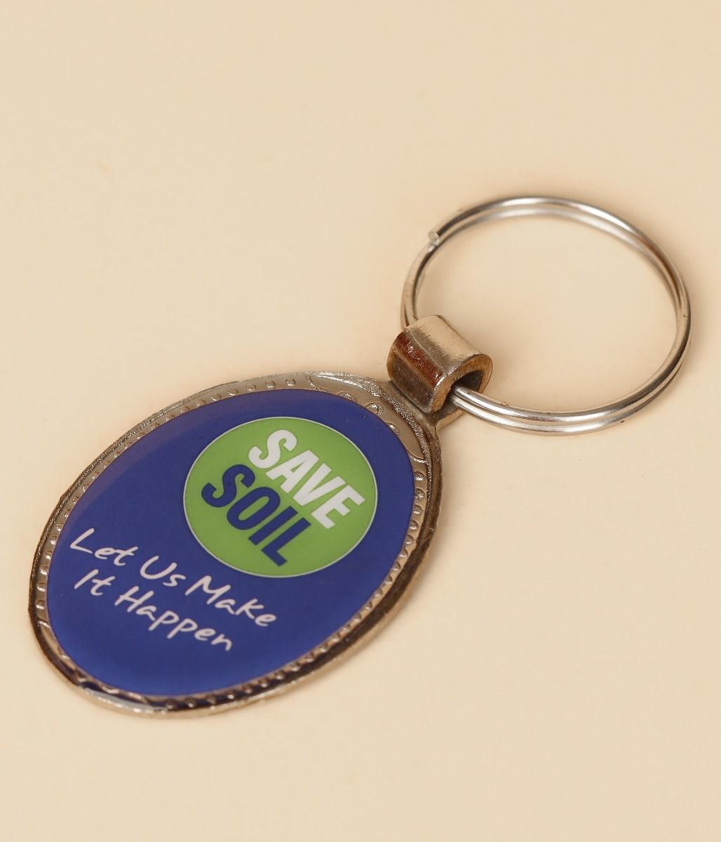 Save Soil Oval Key Chain