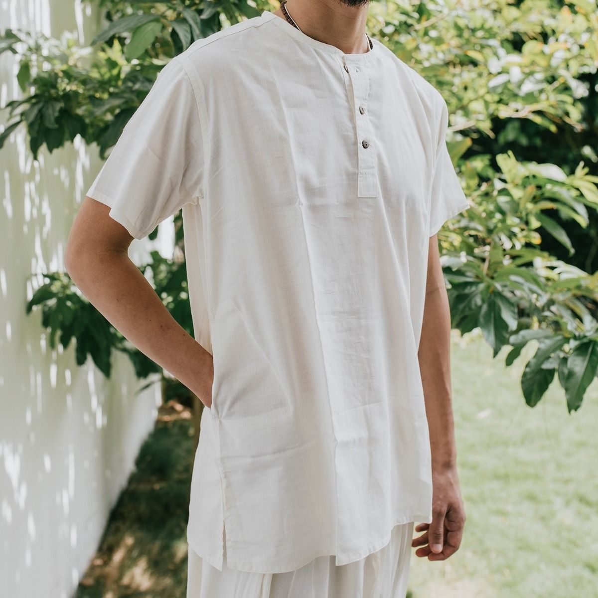 Men Undyed Organic Cotton Kurta - Off-White