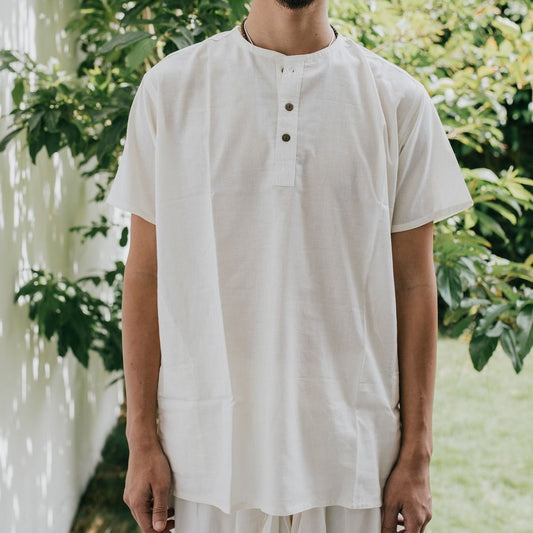 Men Undyed Organic Cotton Kurta - Off-White