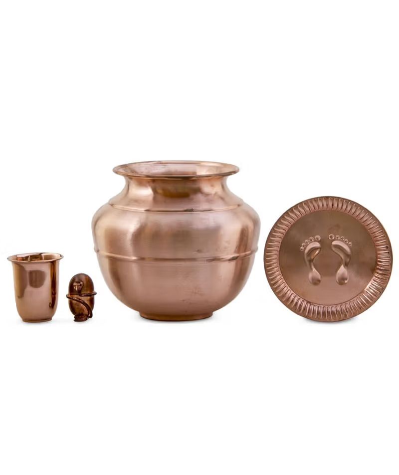 Jeevarasam Copper Water Storage Combo, 5 Litres