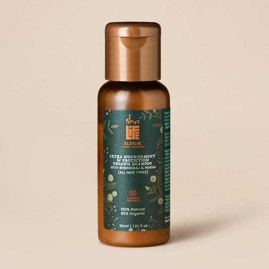 Extra Nourishment & Protection Organic Shampoo with Bhringraj & Henna (All Hair Types) - 30ml