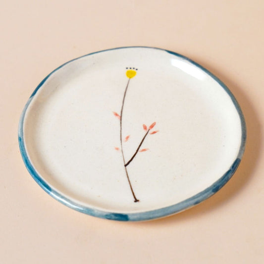 Handpainted Ceramic platter - Flowers of Spring (Set of 2)