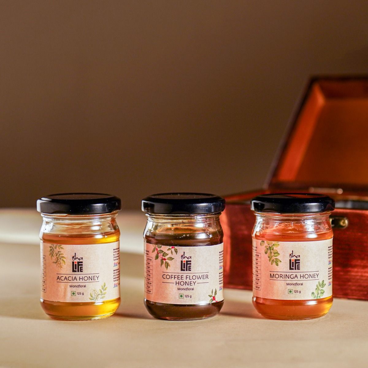 Gourmet Honey Gift Set : Acacai , Moringa & Coffee