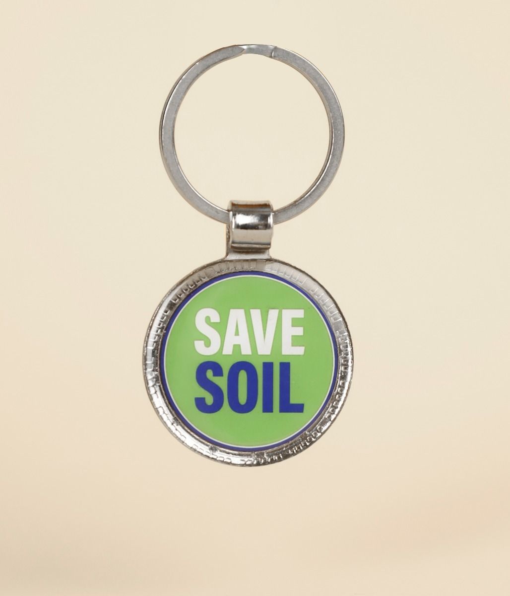 Save Soil Round Key Chain