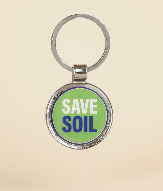 Save Soil Round Key Chain