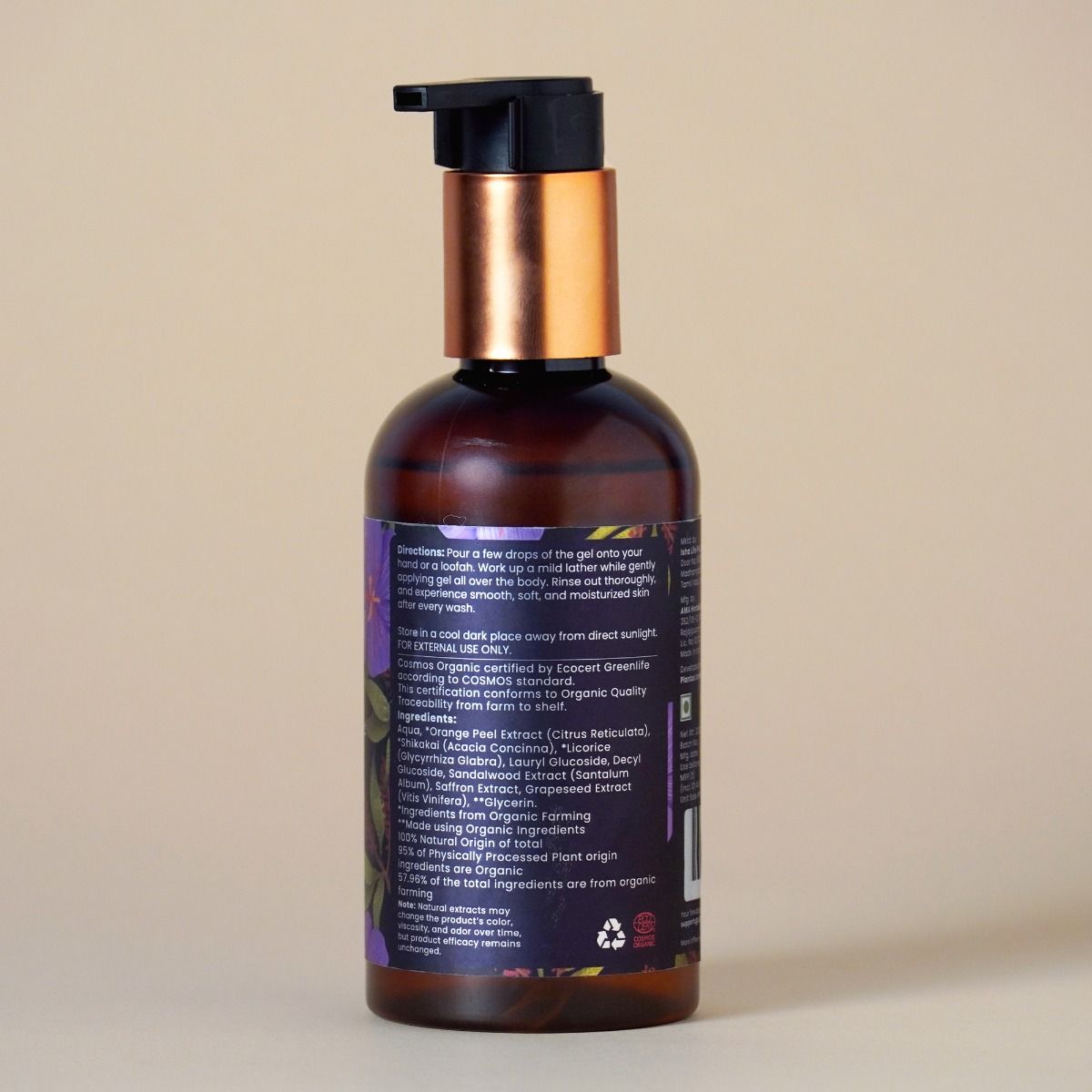 Refreshing & Skin Brightening Shower Gel With Saffron & Sandal Extract (All Skin Types) - 200ml