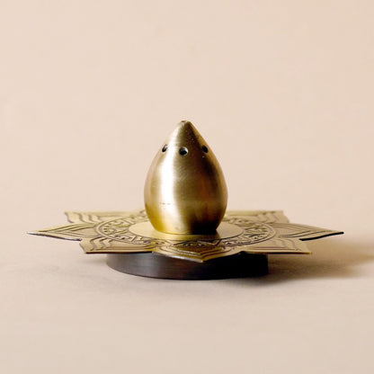 Exquisite Brass Incense Holder with Artful Traditional Engraving