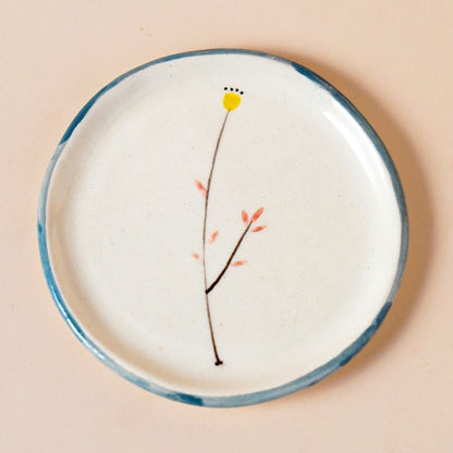 Handpainted Ceramic platter - Flowers of Spring (Set of 2)