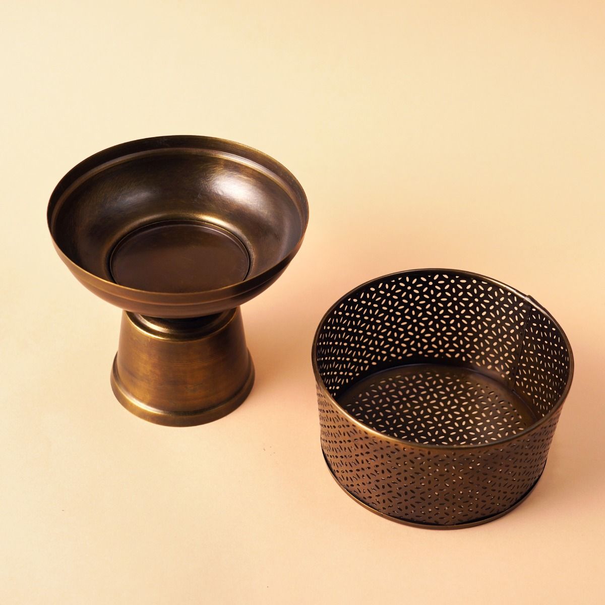 Intricately Designed Etched Brass Fumer