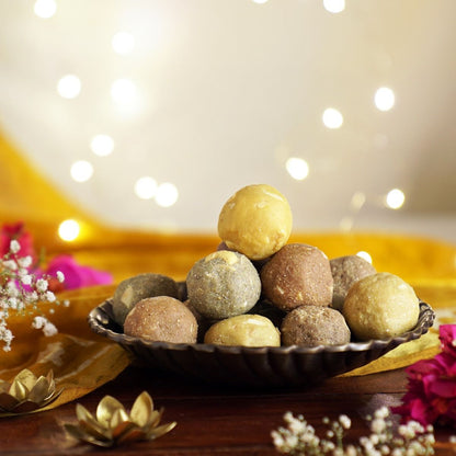 A2 Ghee Jiva Shakti Laddoos with Nuts (540g). Pack of 18 (Set of 3). Millet and Multi-Grain Laddoo with Goodness of A2 Cow Ghee and Nuts