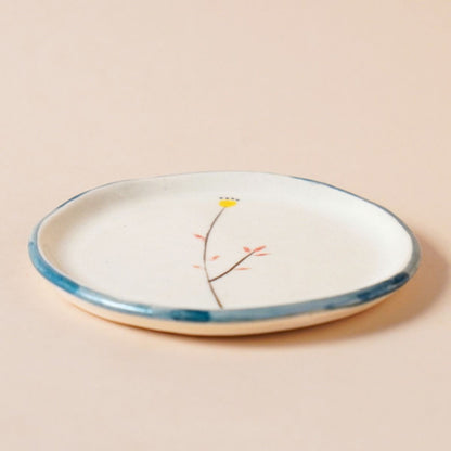 Handpainted Ceramic platter - Flowers of Spring (Set of 2)