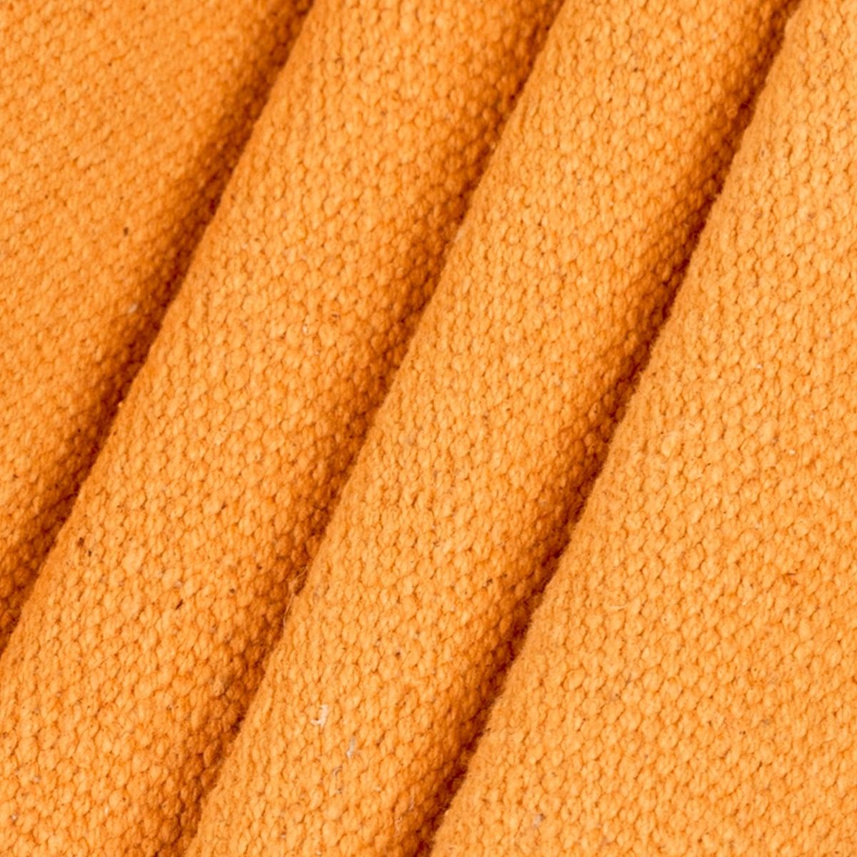 100% Cotton Rug Yoga Mat - Orange. Eco-friendly. Washable. For Yoga And Exercise.