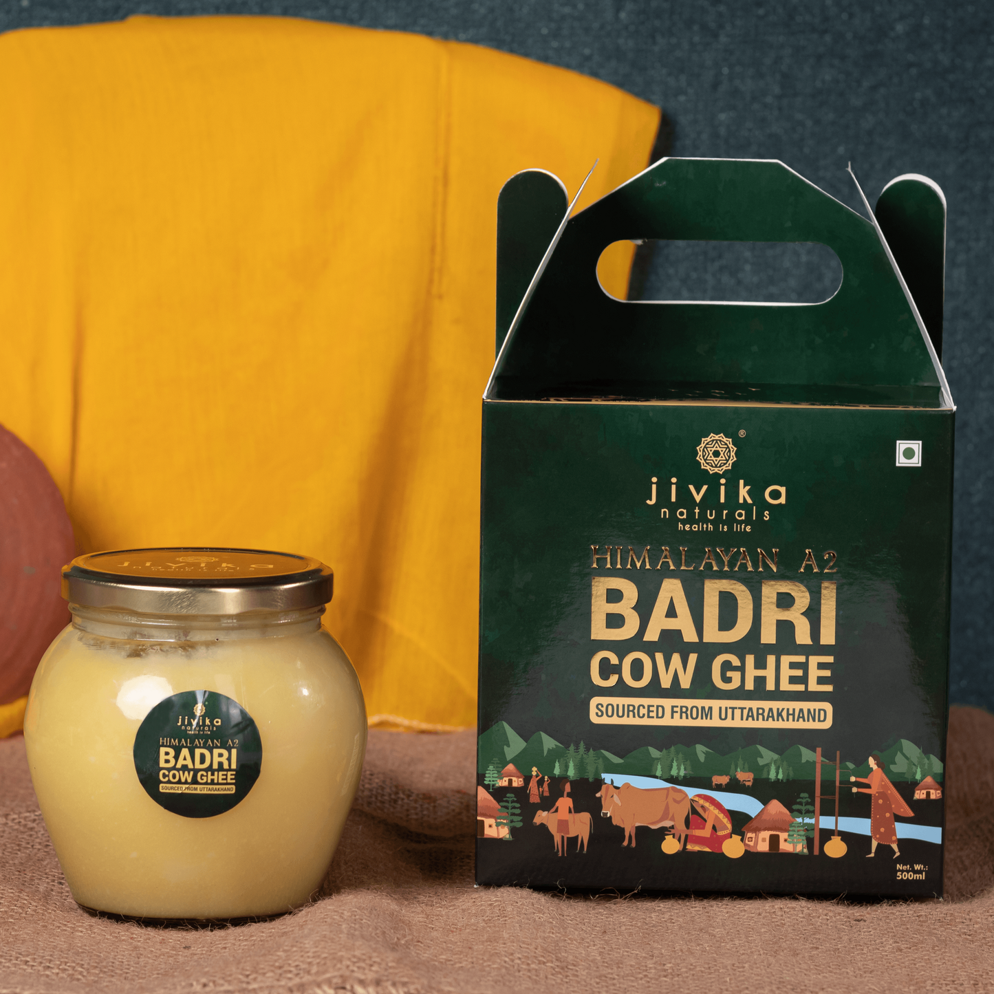 Himalayan A2 Badri Cow Ghee 500ml | Bilona Ghee from Uttarakhand | Churned from Whole Curds