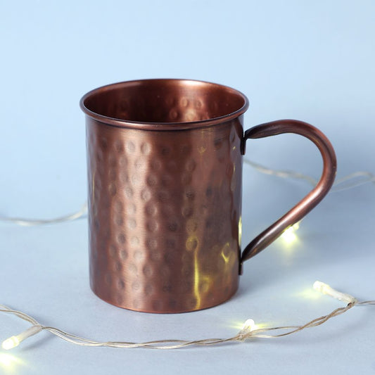Hammered Copper Mug- Rust Brown. A festive gift.