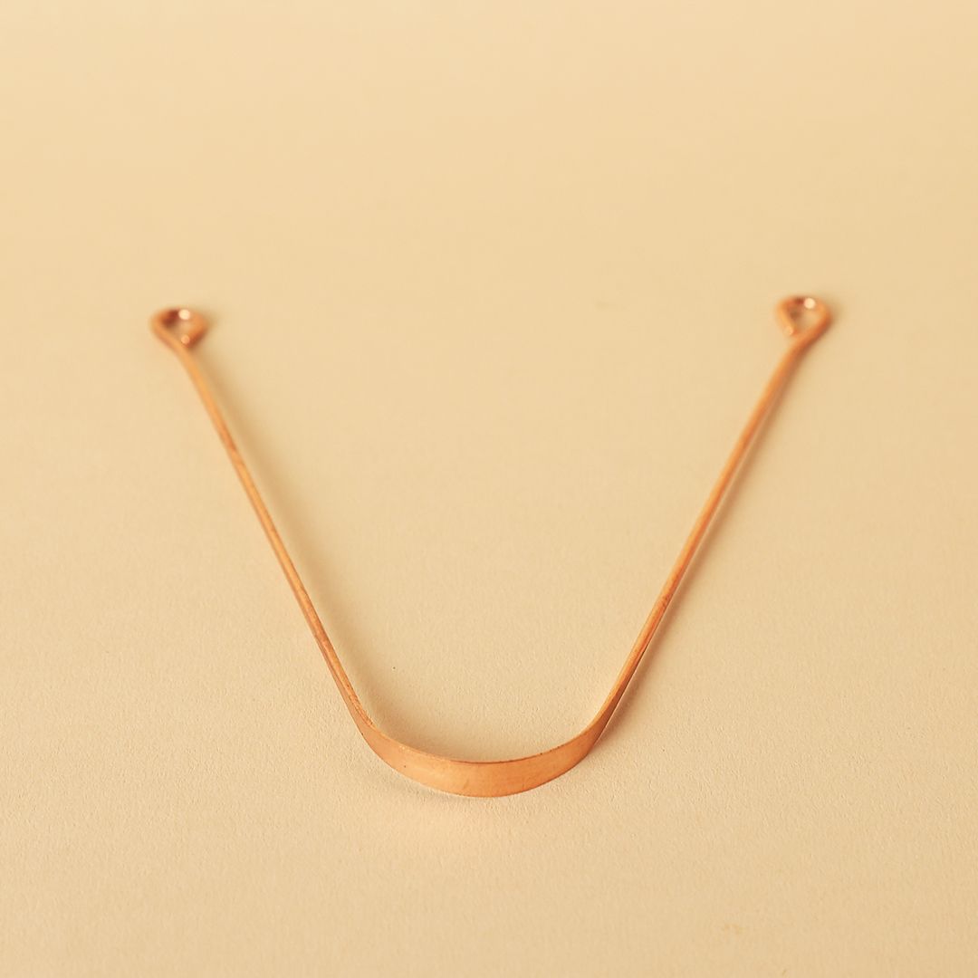 Copper Tongue Cleaner. Tongue scraper for oral hygiene. Festive gift.