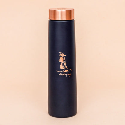 Copper Water Bottle With Adiyogi Imprint - 900 Ml