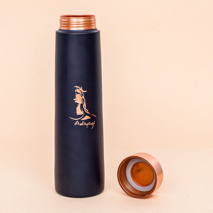 Copper Water Bottle With Adiyogi Imprint - 900 Ml