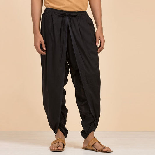 IshaÕs signature. Ready to wear Unisex Dhoti Pants(Black) / Panchakacham. Certified organic cotton. Easy to pull on. Versatile. Comfortable for both casual and formal wear.