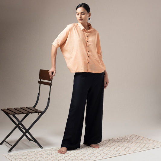 Fine Cotton Light Weight Dolman Sleeve Womens Shirt - Rust